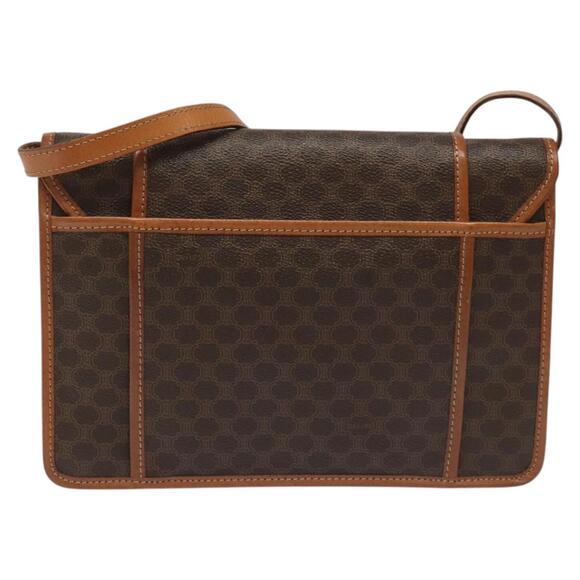 CELINE Macadam Canvas Shoulder Bag Pvc Leather Brown - Picture 3 of 13